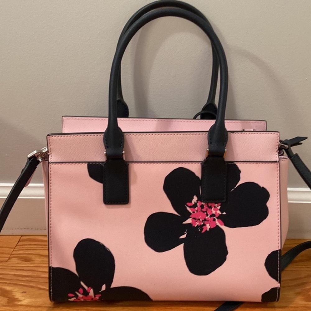 NWT Kate Spade Cameron Grand Pink Floral Satchel - Picture 2 of 16